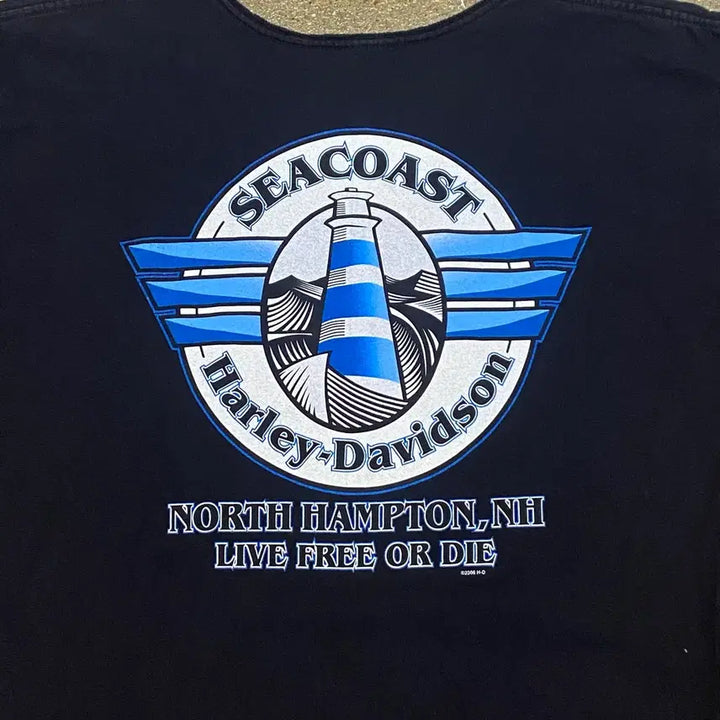 [BUNJANG] Harley-Davidson Sea Coast Vintage T-shirt / 미국 빈티지 할리데이비슨 씨코스트 반팔티