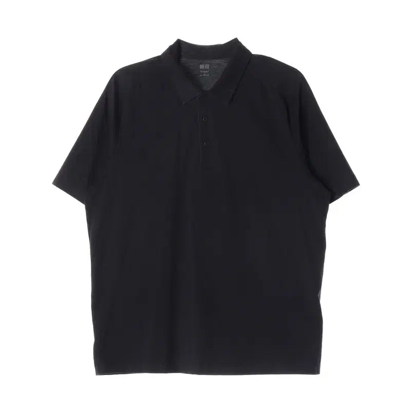 [BUNJANG] Theory x Uniqlo Collaboration Black Polo Shirt XL / 띠어리 x 유니클로 콜라보 블랙 폴로 셔츠 XL