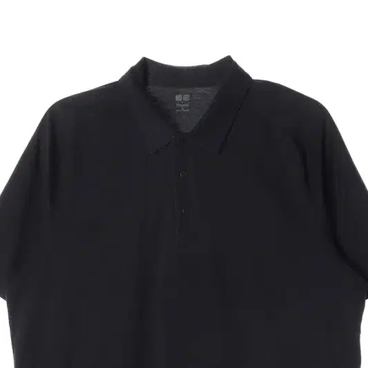 [BUNJANG] Theory x Uniqlo Collaboration Black Polo Shirt XL / 띠어리 x 유니클로 콜라보 블랙 폴로 셔츠 XL