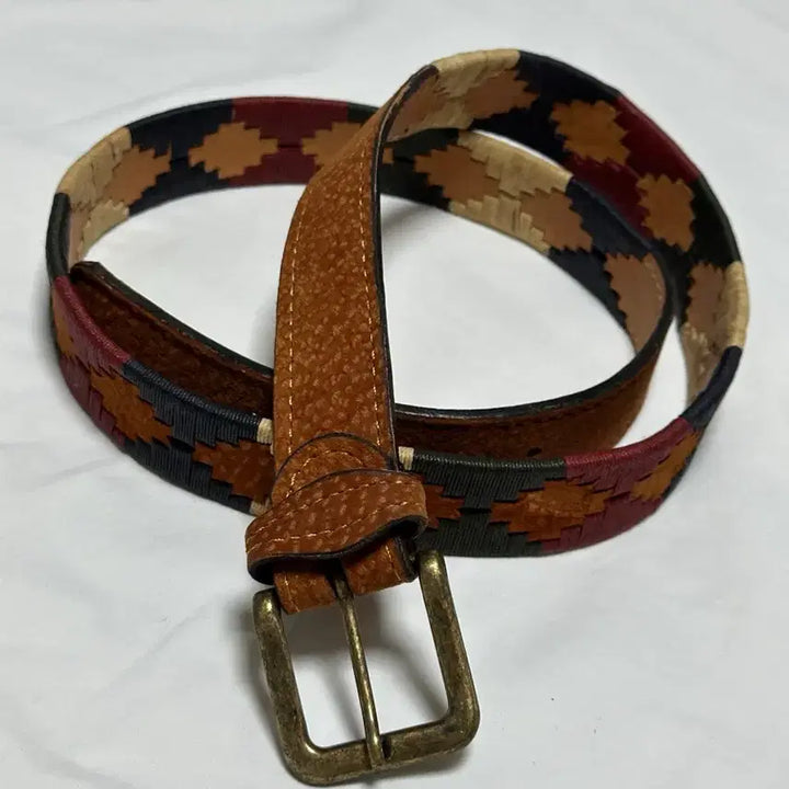 [SOLD OUT] 빈티지 에스닉 패턴 웨스턴 벨트 브라운115