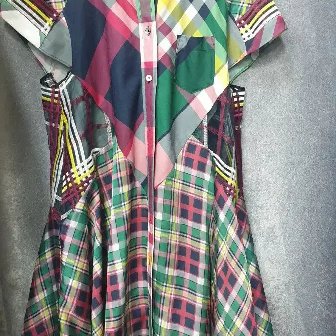 [BUNJANG] Sacai Check Pattern Linen Blend Shirt Dress / 사카이 원피스 프리사이즈 7788가능