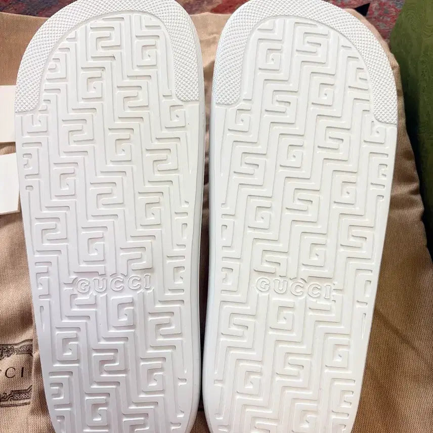 [BUNJANG] Gucci Web Slide White Rubber Sandals / 구찌/웹슬라이드화이트/uk10