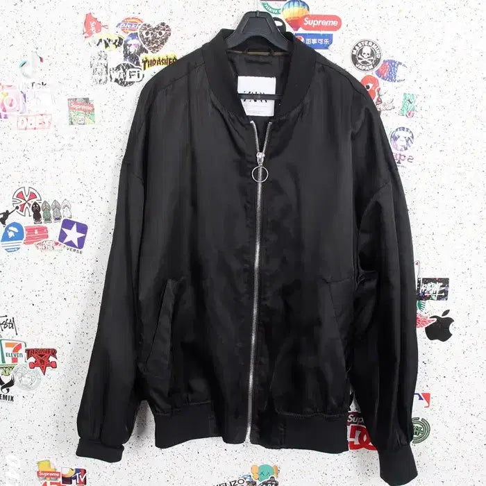 [BUNJANG] Zara Satin Bomber Jacket BK / 남성M/ 자라 새틴 항공 점퍼 BK 19-163