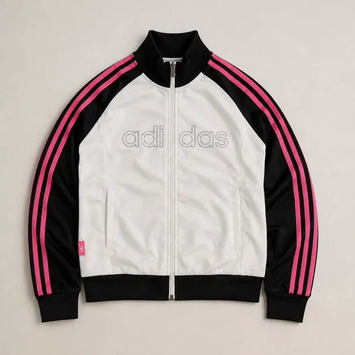 [BUNJANG] Adidas Y2K Cubic Pink Track Top Jersey / Adidas 아디다스 Y2K 큐빅 핑크 트랙탑 져지 L221