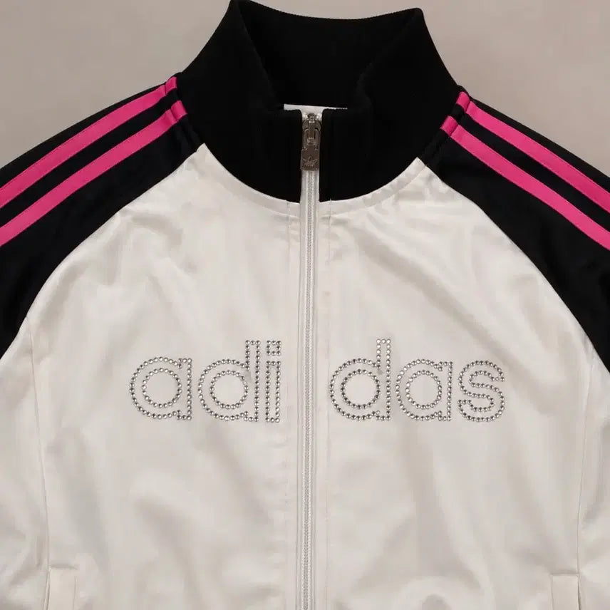 [BUNJANG] Adidas Y2K Cubic Pink Track Top Jersey / Adidas 아디다스 Y2K 큐빅 핑크 트랙탑 져지 L221