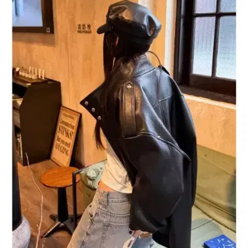 [BUNJANG] All Rights Black Leather Jackson Jacket / 올라이츠 블랙 레더 잭슨자켓~새상품