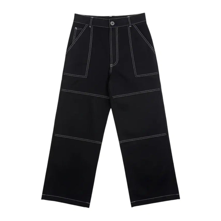 [BUNJANG] Zara Basic Stitch Wide Pants BK / 여성XS / 자라 베이직 스티치 와이드팬츠BK 26-99