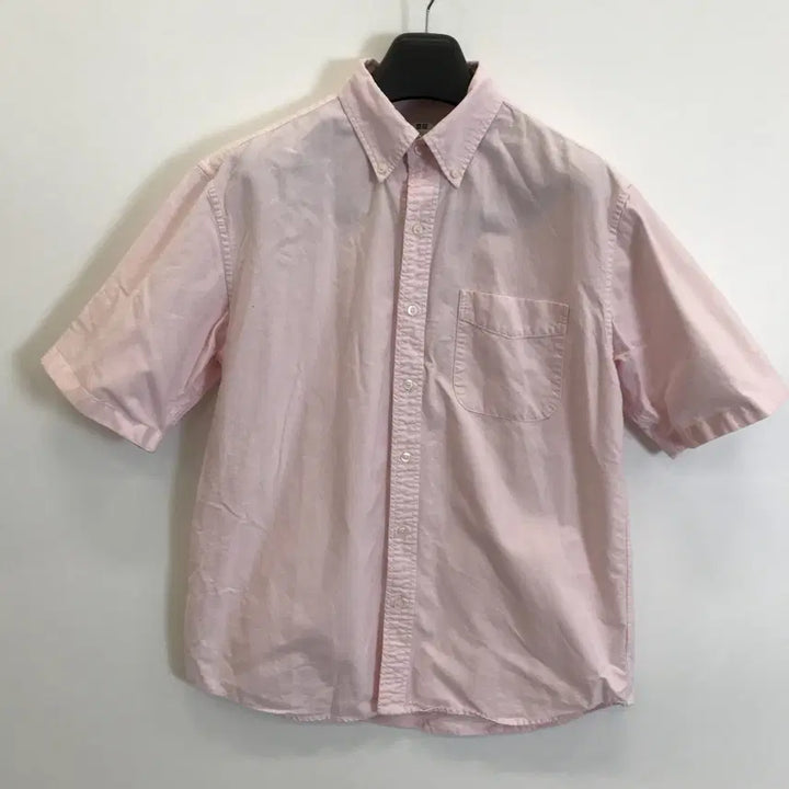 [BUNJANG] Uniqlo Oxford Short Sleeve Shirt Pink L / 유니클로 옥스포드 반팔셔츠 핑크 [L]