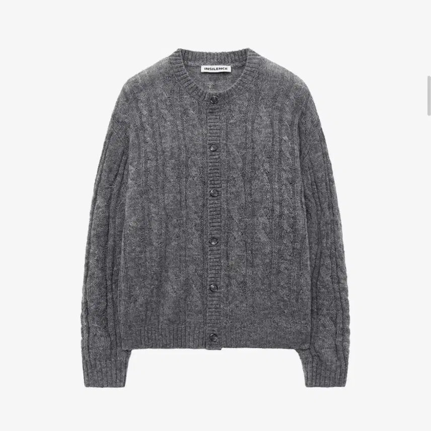 [BUNJANG] In Silence Cable Cardigan MELANGE GREY L / 인사일런스 시어드 케이블 카디건 MELANGE GREY L사이즈