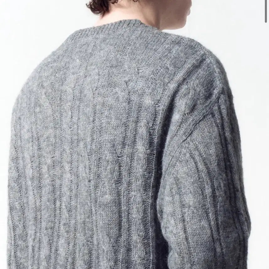 [BUNJANG] In Silence Cable Cardigan MELANGE GREY L / 인사일런스 시어드 케이블 카디건 MELANGE GREY L사이즈