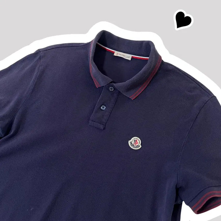 [BUNJANG] Moncler Navy Short Sleeve Polo Shirt / 정품 몽클레어 네이비 반팔 카라티