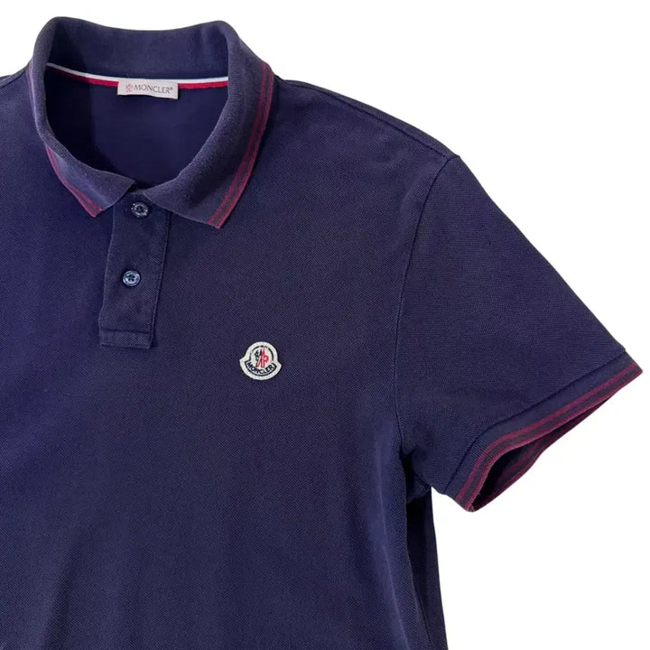 [BUNJANG] Moncler Navy Short Sleeve Polo Shirt / 정품 몽클레어 네이비 반팔 카라티