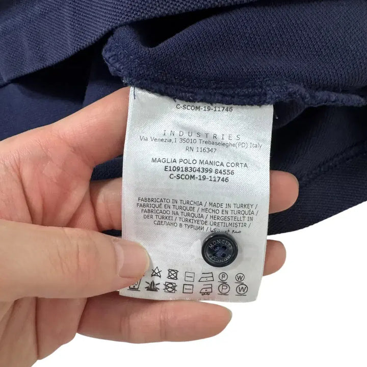 [BUNJANG] Moncler Navy Short Sleeve Polo Shirt / 정품 몽클레어 네이비 반팔 카라티
