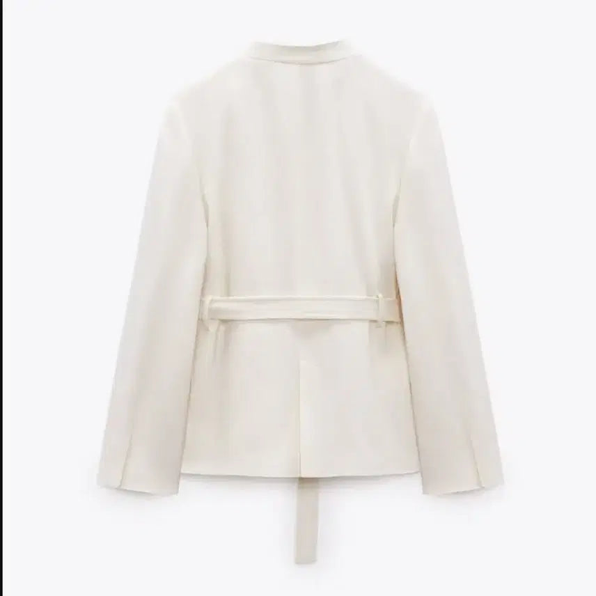 [SOLD OUT] 새상품) 자라 zara 린넨 블랜드 벨티드 블레이저 화이트 자켓 L