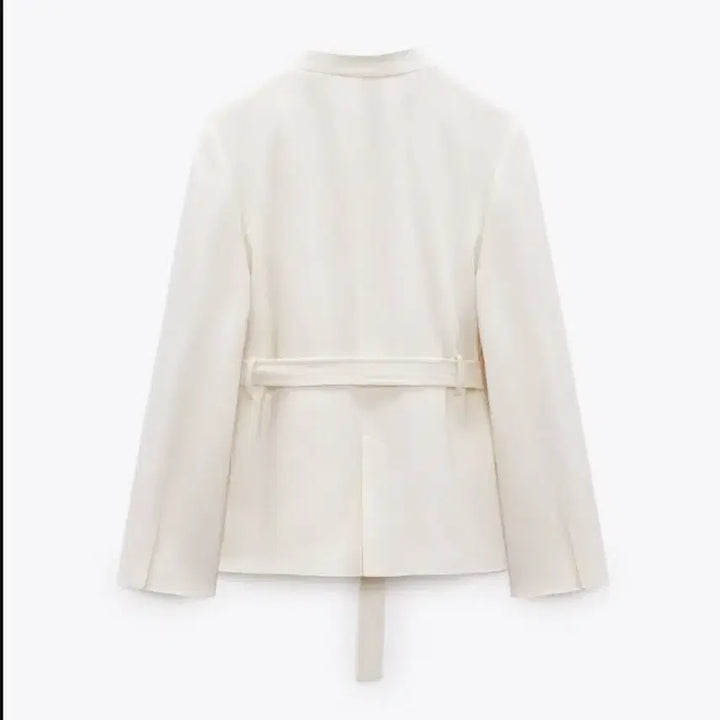 [SOLD OUT] 새상품) 자라 zara 린넨 블랜드 벨티드 블레이저 화이트 자켓 L