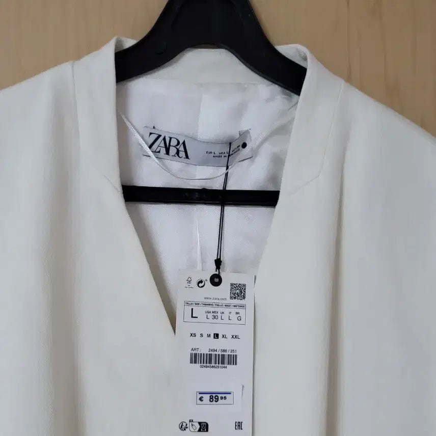 [SOLD OUT] 새상품) 자라 zara 린넨 블랜드 벨티드 블레이저 화이트 자켓 L