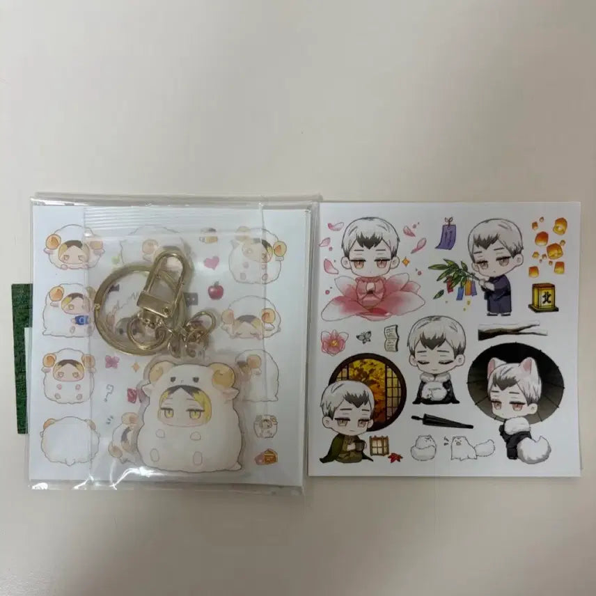 [BUNJANG] Haikyu Kenma Keyring and Sticker / 하이큐 헤문님 비공굿 켄마 키링 스티커 양도