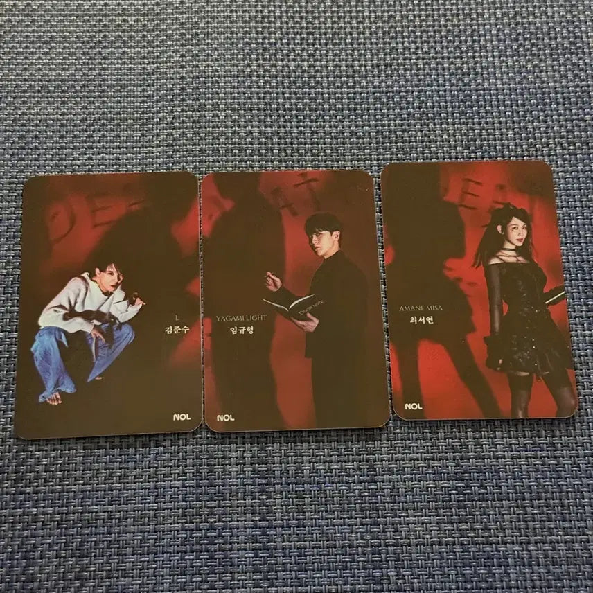 [BUNJANG] Musical Death Note NOL Photocard Set (Kim Junsu, Lim Gyu-hyung, Choi Seo-yeon) / 뮤지컬 데스노트 NOL 포토카드 3종 세트(김준수,임규형,최서연)