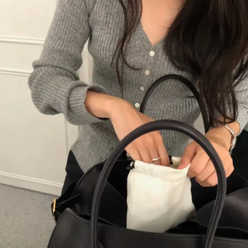 [BUNJANG] Founders Iola Cashmere Wool Cardigan (Melange Gray) / 파운더스 이올라 캐시미어 울 가디건 (멜란지그레이)