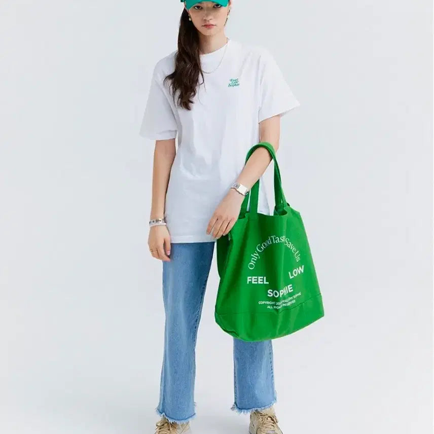 [BUNJANG] Pillow Sophie Green Eco-Friendly Tote Bag / 필로우소피 그린 빅 에코백