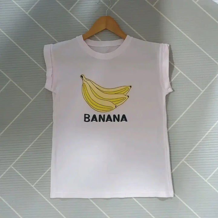 [BUNJANG] Banana Print Sleeveless T-shirt / .(1회착용)바나나 프린팅 민소매 티셔츠.나시티셔츠