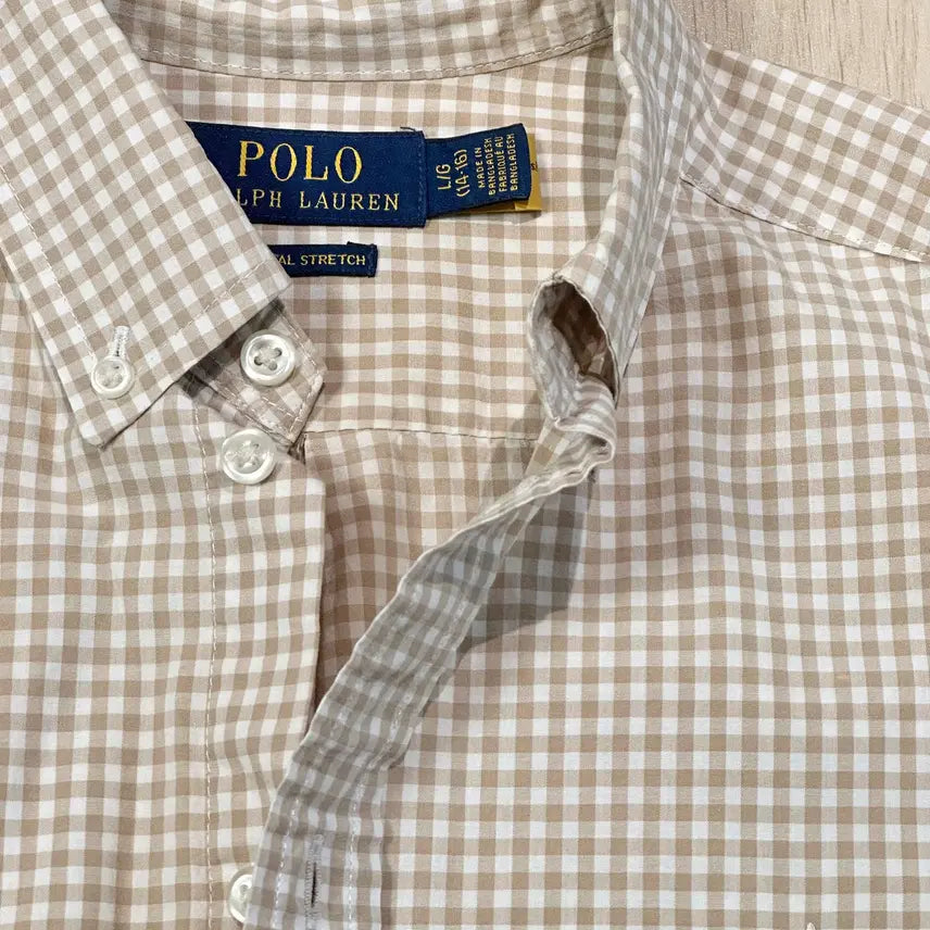 [SOLD OUT] (정품) 폴로 랄프로렌 베이지 깅엄 체크 셔츠