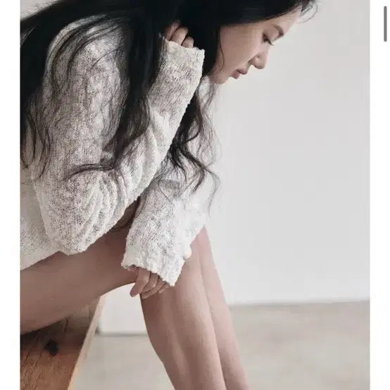 [BUNJANG] Yoonseul Shop White Cotton Slub Cardigan / 윤슬샵 화이트 코튼 슬럽 가디건