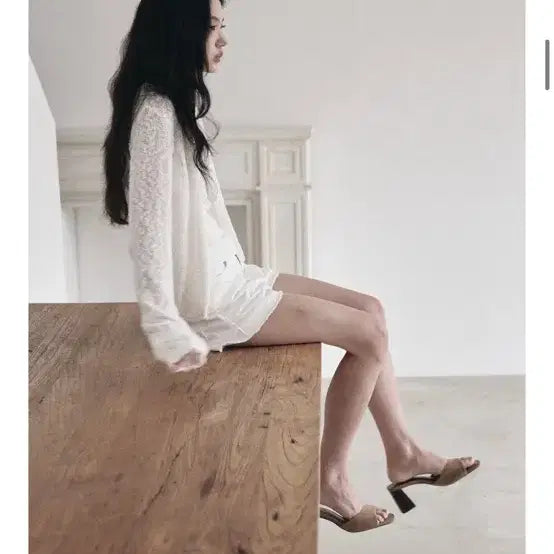 [BUNJANG] Yoonseul Shop White Cotton Slub Cardigan / 윤슬샵 화이트 코튼 슬럽 가디건