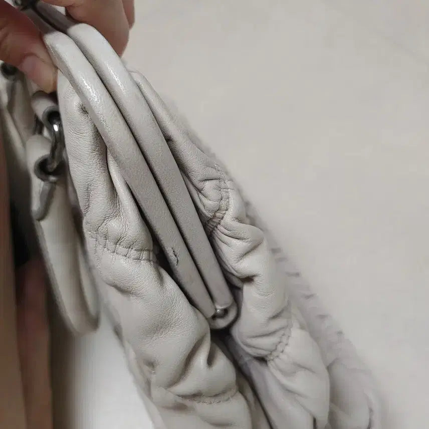 [BUNJANG] Prada Gaufre Shirring Tote Bag Beige / 프라다 고프레 셔링 토트백 베이지