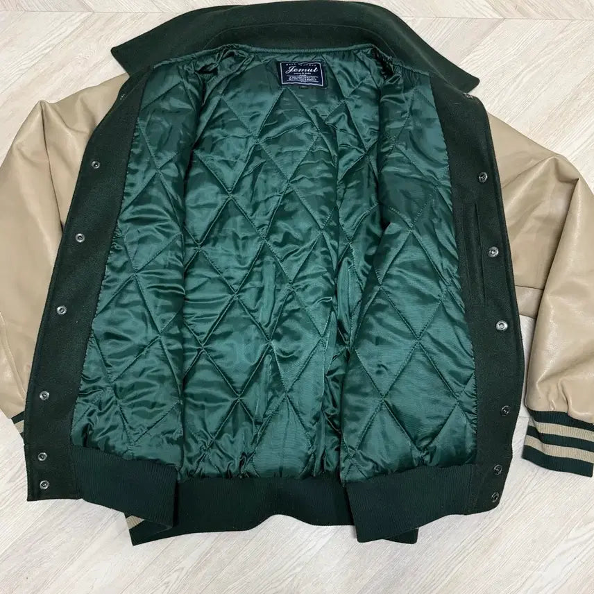[BUNJANG] JEMUT Leather Raglan Varsity Jacket XL / 제멋 레더 레글런 바시티 자켓 XL