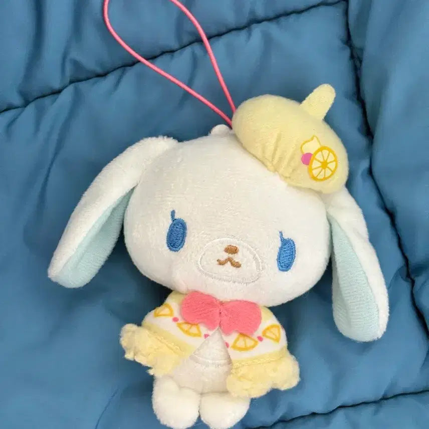 [BUNJANG] Sanrio Sugarbunnies Ao Mimiusa Mini Plush Keychain / 레어 고전 슈가바니즈 아오미미우사 판초 인형 키링