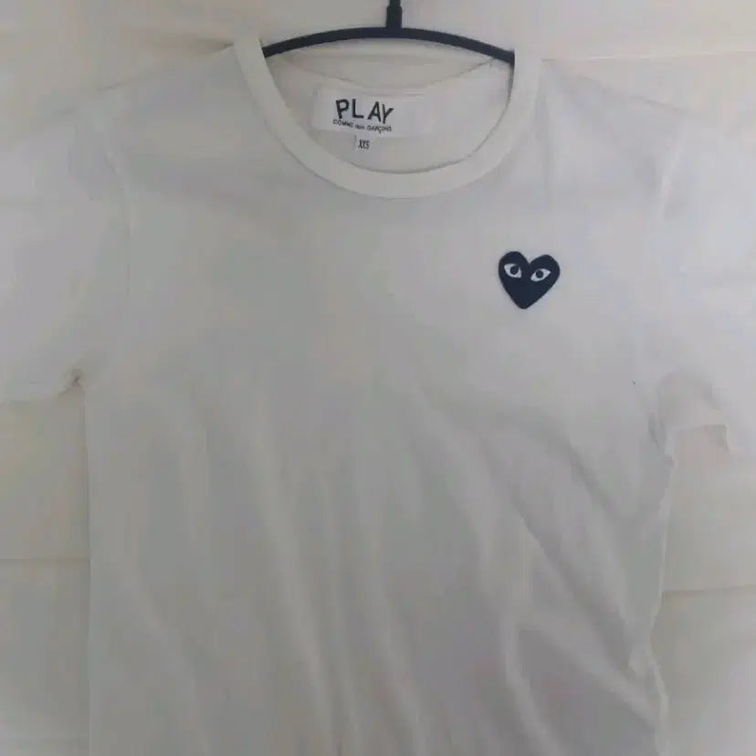 [BUNJANG] Comme des Garçons Black Heart T-Shirt White XXS / 꼼데가르송 블랙하트 반팔 티셔츠 화이트 XXS