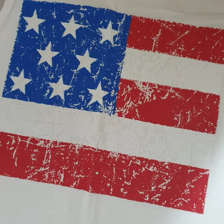 [BUNJANG] Popcorn &amp; American Flag Print Sleeveless T-Shirts Bundle Set / 2종일괄  팝콘 민소매티셔츠 성조기 민소매티셔츠.나시티셔츠