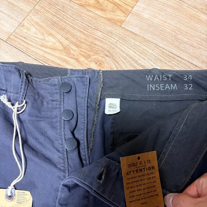 [SOLD OUT] [34x32] RRL 더블알엘 헤링본 필드 치노 워시드 블랙