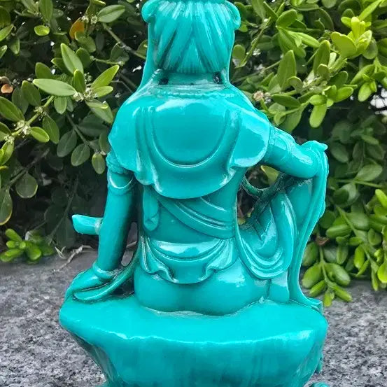 [BUNJANG] Dark Green Seated Avalokitesvara Statue / 청록색 관세음보살 좌상 조각상