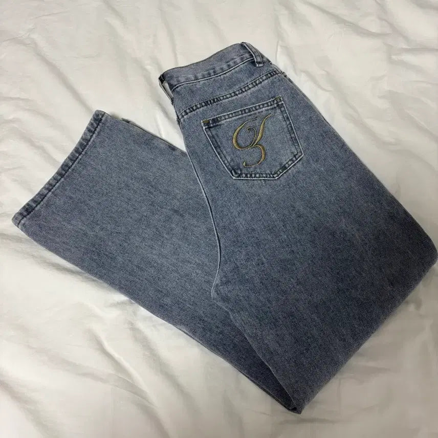 [BUNJANG] Jennio Z Logo Wide Denim Pants / 제니오 Z로고 와이드 데님 팬츠