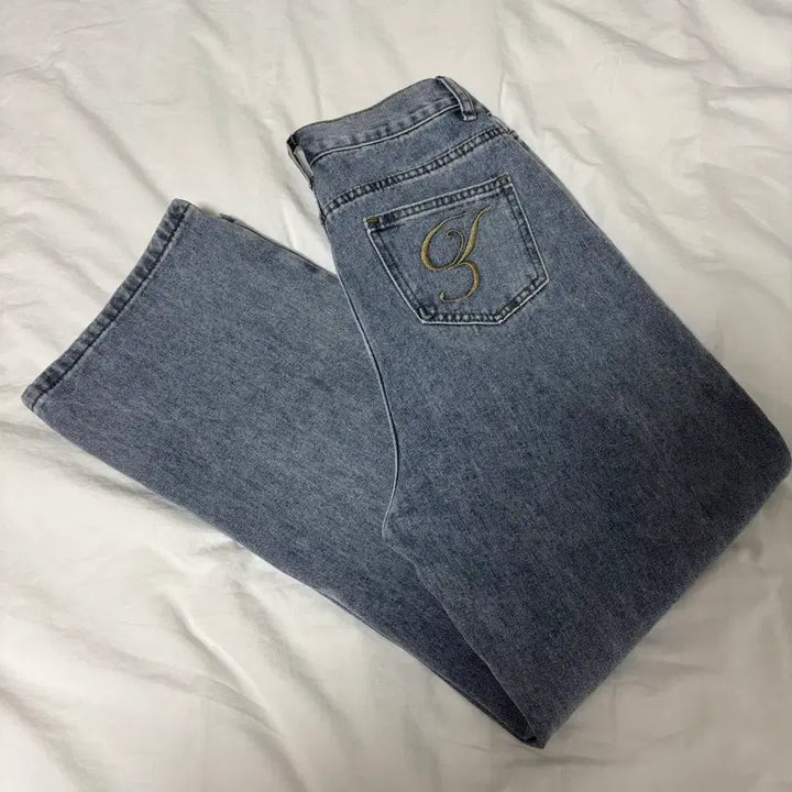 [BUNJANG] Jennio Z Logo Wide Denim Pants / 제니오 Z로고 와이드 데님 팬츠