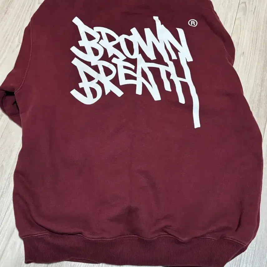 [BUNJANG] Brownbreath Burgundy Hoodie / 브라운브레스 버건디 후드티