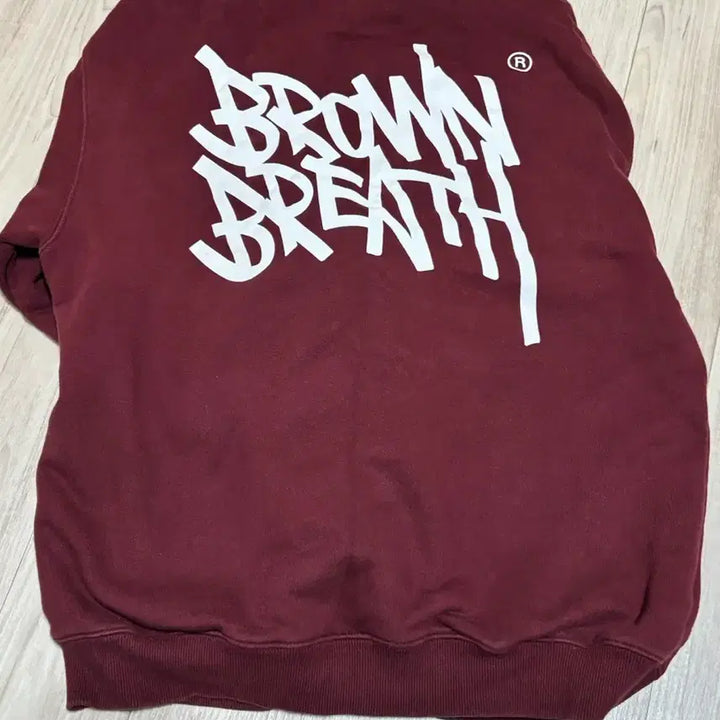 [BUNJANG] Brownbreath Burgundy Hoodie / 브라운브레스 버건디 후드티