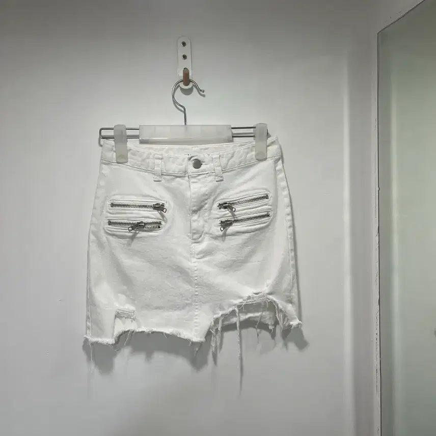 [BUNJANG] High-Waist Mini Skirt / 하이웨스트치마 미니스커트 화이트스커트 스판스커트