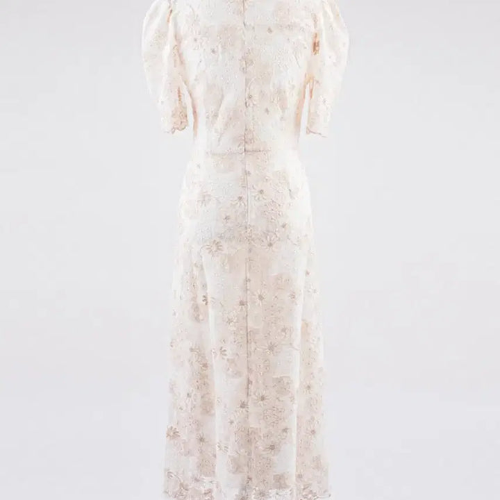 [BUNJANG] Self Wedding/Party Ivory Lace Dress / 셀프 웨딩드레스 피로연드레스 2부 금사 레이스 원피스 돌잔치드레스