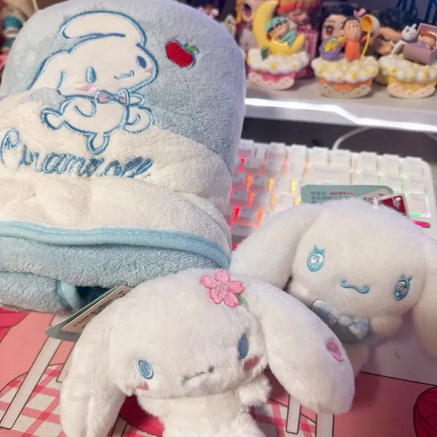 [BUNJANG] Cinnamoroll Body Towel &amp; Mascot Doll Bundle Set / 시나모롤 바디타올,마스코트 인형 일괄