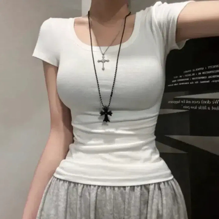 [BUNJANG] Newnb Modal Short-Sleeve T-Shirt White / 뉴앤비 모달 반팔티 화이트 새상품