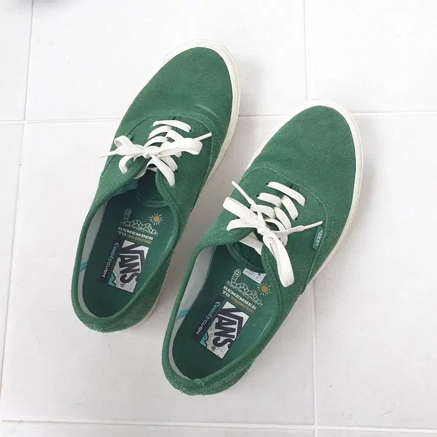 [BUNJANG] Vans Authentic Comfycush Suede Sneakers / 반스 어센틱 컴피쿠시 스웨이드 그린