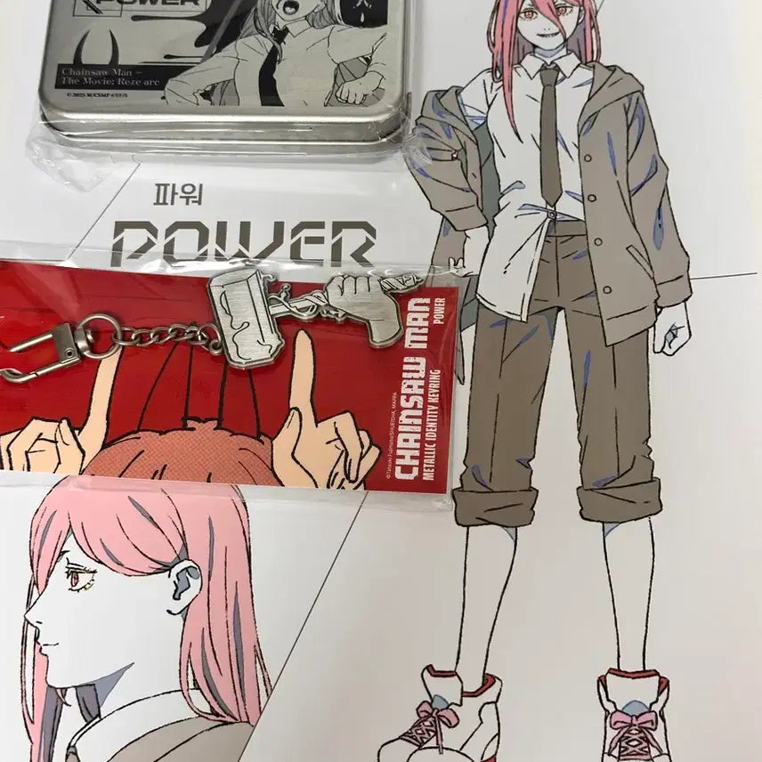 [BUNJANG] MAPPA Chainsaw Man Power Goods Set (Keyring, Tin Case) / 체인소맨 마파 홍대 팝업 파워 굿즈 세트 (키링, 틴케이스)