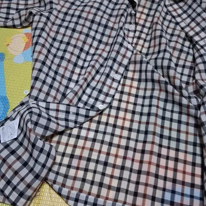 [BUNJANG] Daks Checkered Short Sleeve Shirt / 닥스체크 반팔 남방 셔츠100
