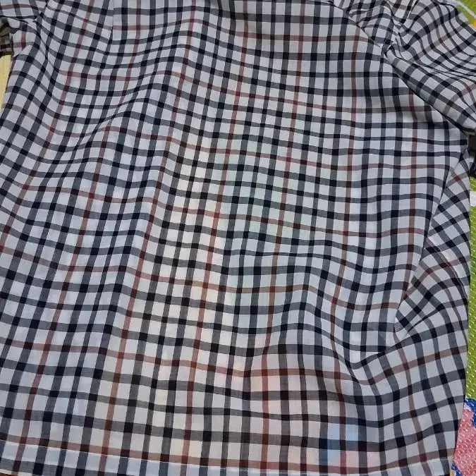 [BUNJANG] Daks Checkered Short Sleeve Shirt / 닥스체크 반팔 남방 셔츠100