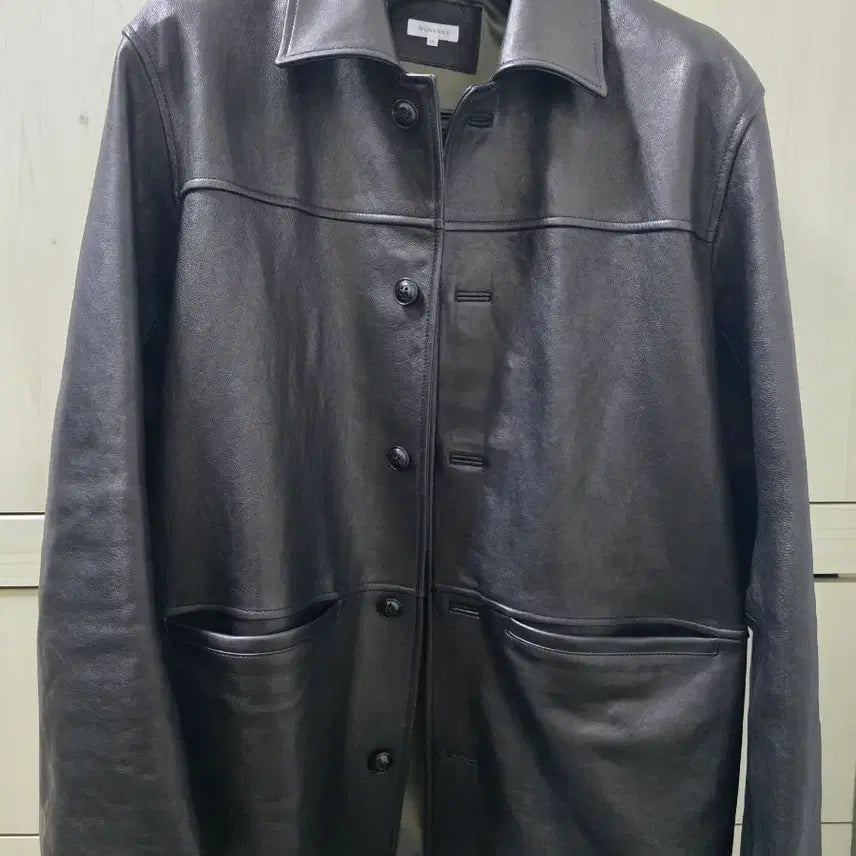 [BUNJANG] Woodb Vegetable Lambskin Leather Car Coat / 우드비 베지터블 램스킨 레더 카코트
