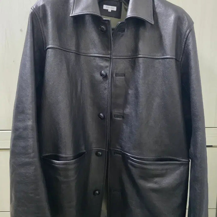[BUNJANG] Woodb Vegetable Lambskin Leather Car Coat / 우드비 베지터블 램스킨 레더 카코트