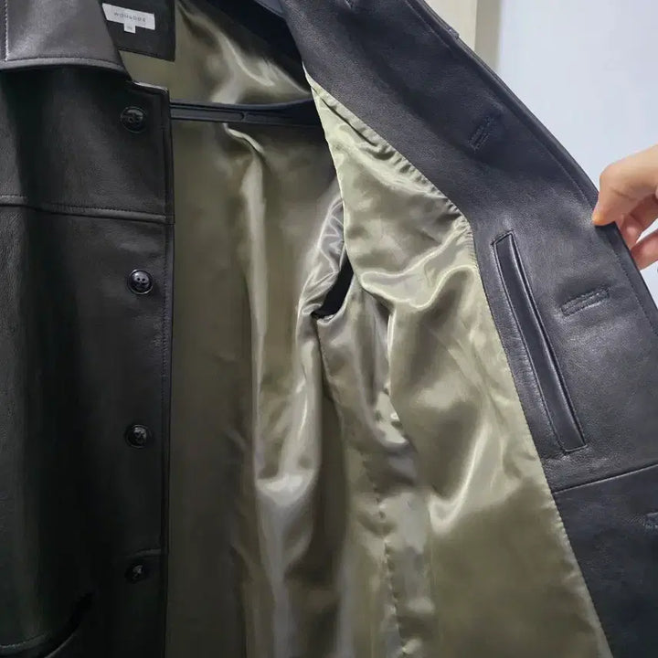 [BUNJANG] Woodb Vegetable Lambskin Leather Car Coat / 우드비 베지터블 램스킨 레더 카코트